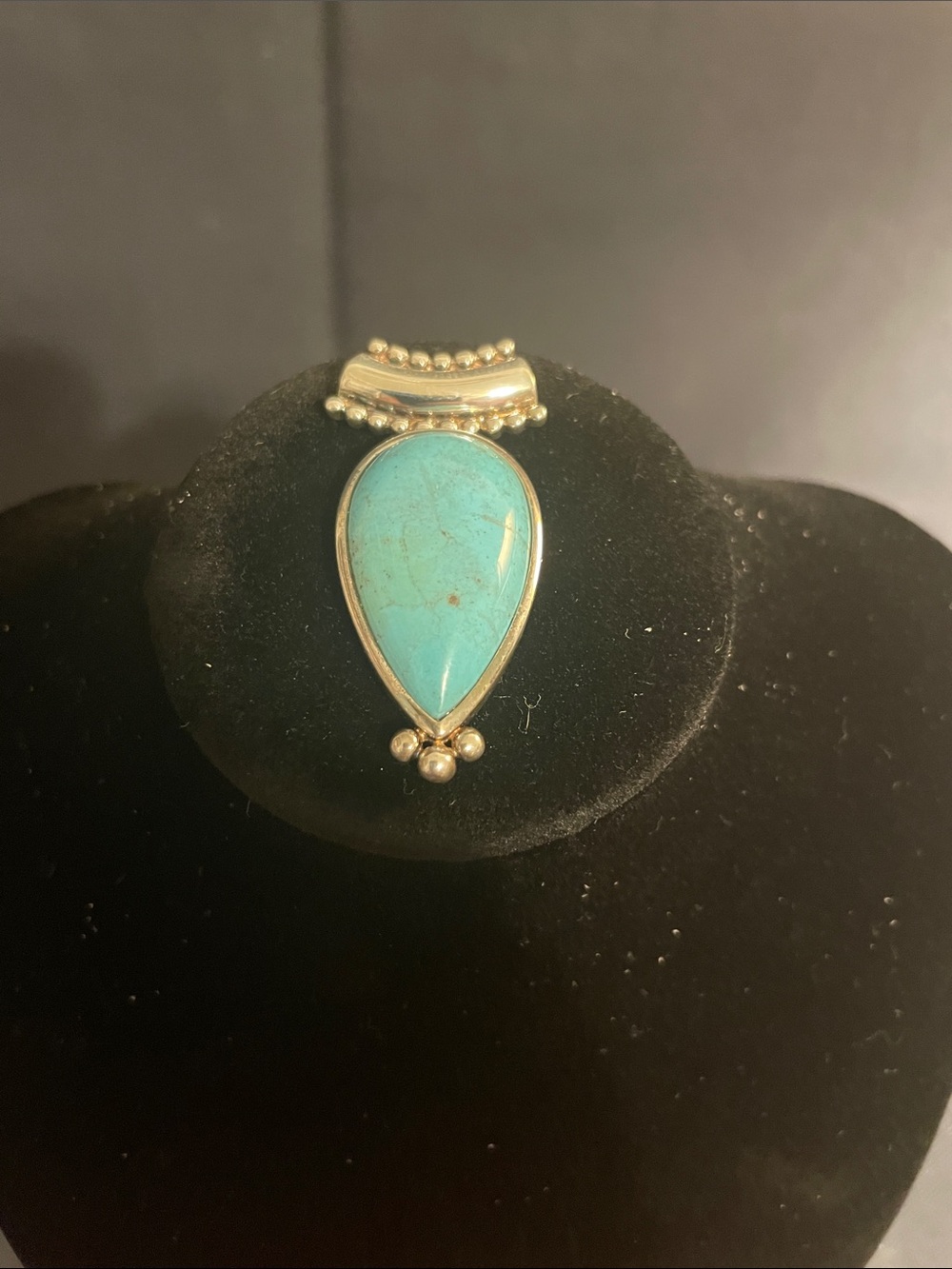 Whitney Kelly Turquoise Teardrop Pendant in Sterling Silver